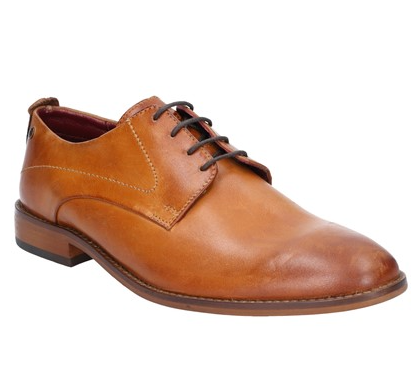 BASE London Mens Script Washed Derby laced Shoe