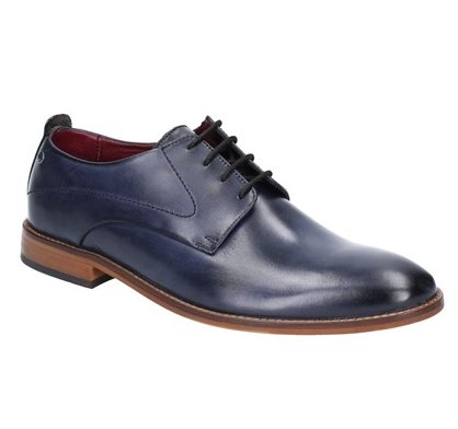 BASE London Mens Script Washed Derby laced Shoe