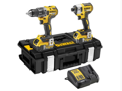 Dewalt 18V DCD796 XR Brushless Combi Drill Set (2 x 5.0Ah Li-ion + Charger + Kitbox)