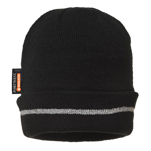 Portwest B023 Reflective Trim Knit Hat Insulatex Lined (4709947113526)