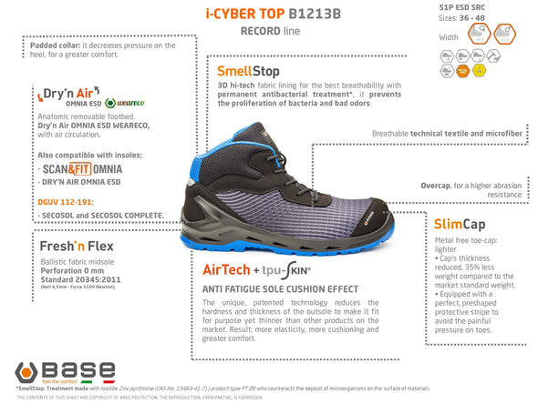 Portwest B1213B i-Cyber Top Fluo BASE Premium Footwear (S1P)