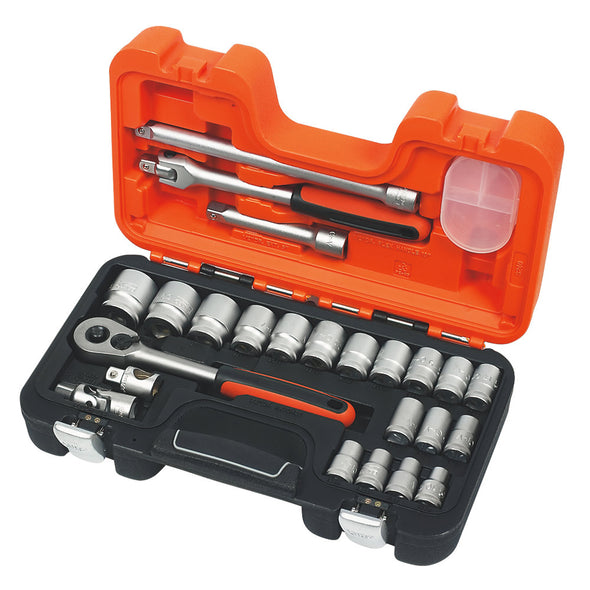 Bahco 24 Piece 1/2" Square Drive Socket Set with Metric Hex Profile and Ratchet (4784455778358)