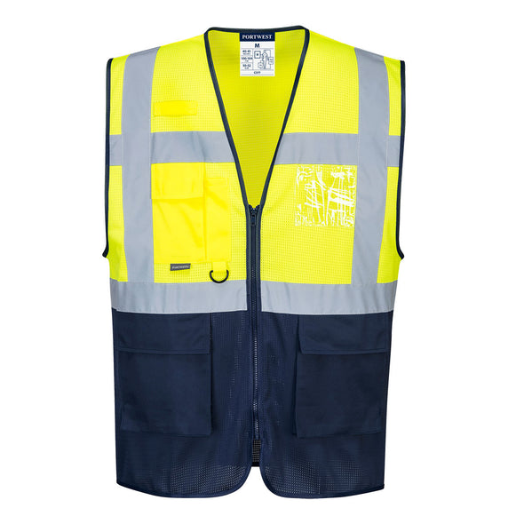 Portwest C377 MeshAir Two Tone Hi-Vis Executive Vest (Pack of 5) (4713625288758)