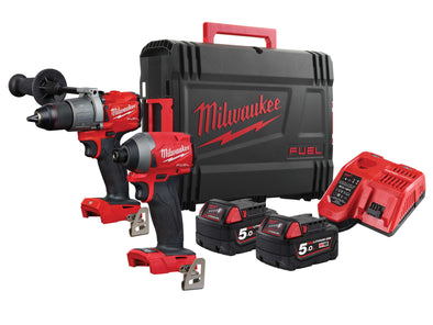 Milwaukee 18V M18 FPP2A2 FUEL™ Gen 3 Twin Pack (2 x 5.0Ah Li-ion, Charger, Carry Case) (6601796386870)