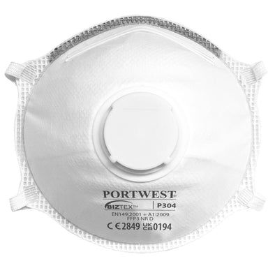 Portwest P304 - FFP3 Valved Dolomite Light Cup Respirator (Box of 10)