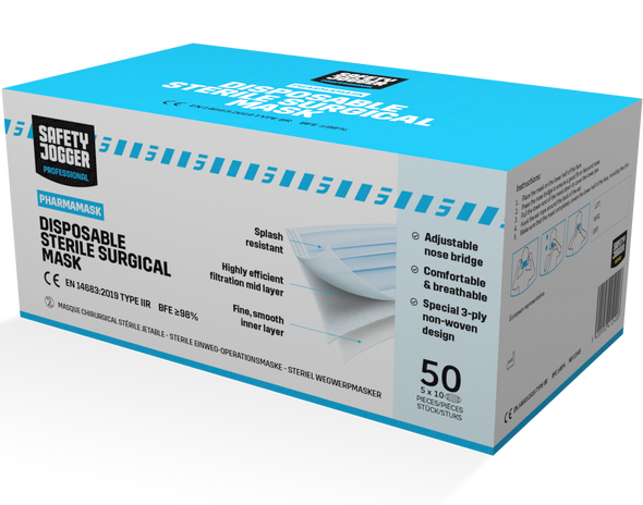 Pharmamask Sterile Surgical Mask (BFE ≥98%) - Box of 50 (4914118754358)