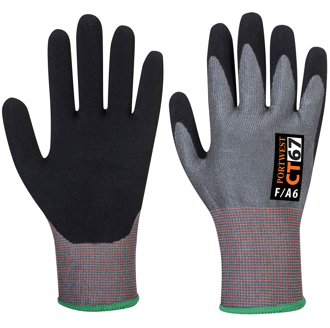 CT67 - CT AHR13 Nitrile Foam Cut Glove Grey/Black