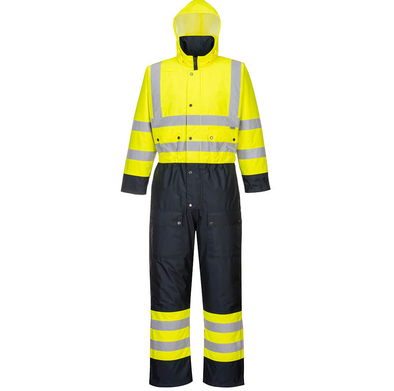 Portwest S485 Hi-Vis Winter Contrast Coverall Lined