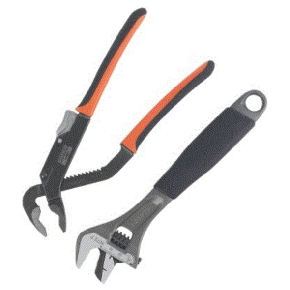 Bahco 218mm Adjustable Wrench & 250mm Water Pump Plier Twin Pack (4779819073590)